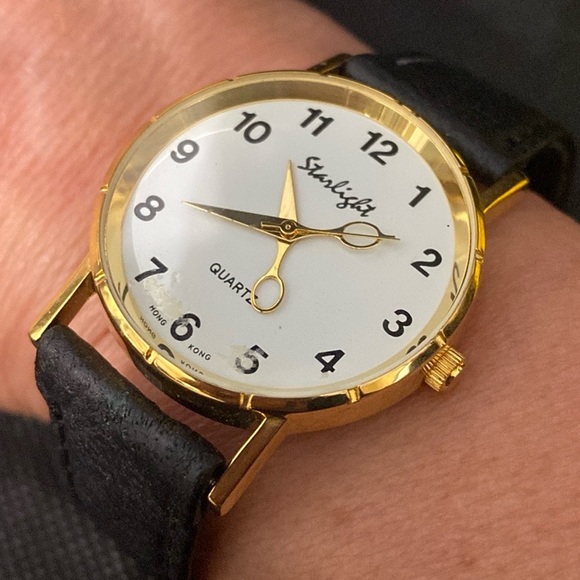 Vintage Starlight unisex Hair dresser Shears watch genuine leather Band - used - Picture 2 of 9